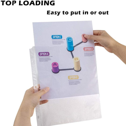 Sheet Protectors - 100 Sheets, 4 mils Strong Extra Heavyweight Clear Top Load, 8.5 x 11 Inch, Acid-Free for 3 Ring