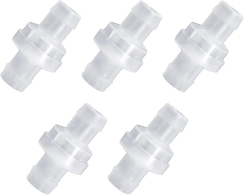 5 Pcs 1/2" Check Valve 12mm Plastic Check Valve One Way Valve Non Return Check Valve for Fuel Gas Air Liquid