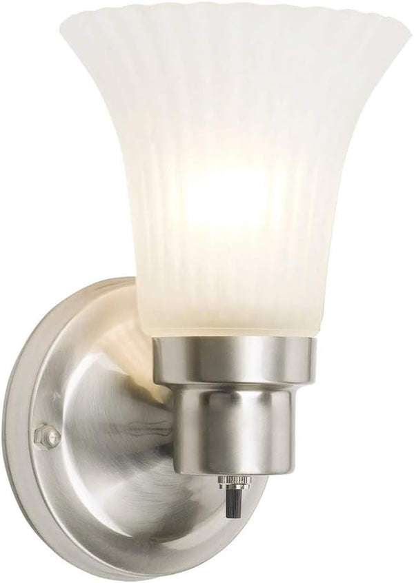 Design House Village Traditional 1-Light Indoor Dimmable Wall Sconce, Frosted Flute Glass,