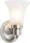 Design House Village Traditional 1-Light Indoor Dimmable Wall Sconce, Frosted Flute Glass,