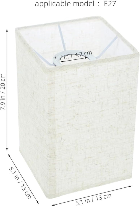 ARTIBETTER Square Linen Lampshade for Table and Floor Lamps Natural Cloth Lamp Cover with Soft Light Diffuser Easy