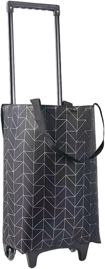 Folding Trolley Bag with Wheels Large Capacity 18.9x11.02x7.09in Reusable Grocery Cart for
