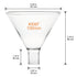 XCD Glass Powder Funnel, Borosilicate Glass Heavy Wall Short Stem Funnel with 100 mm Top Diameter and 22 mm Stem Diameter for Precise Powder Transfers in Laboratory