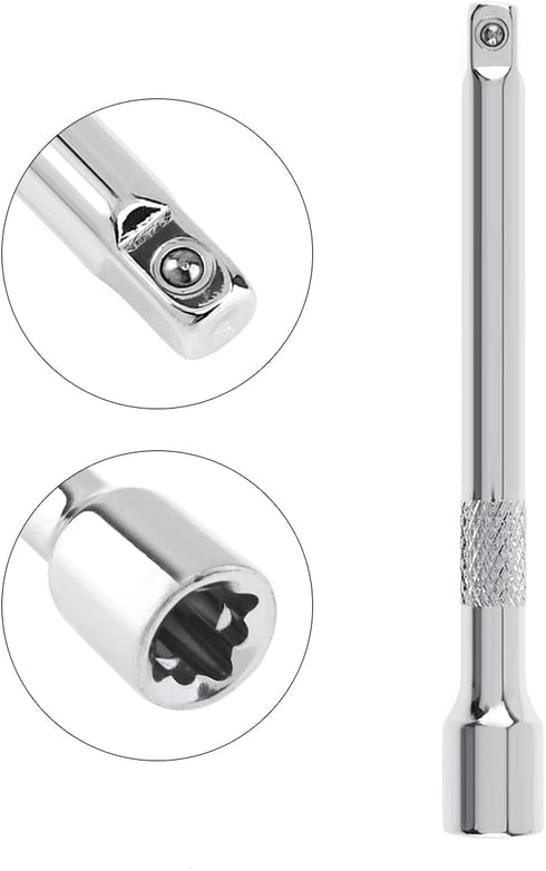 OriGlam 1/4" Drive Extension Socket Wrench, 4-Inch Ratchet Extender, Chromed Steel