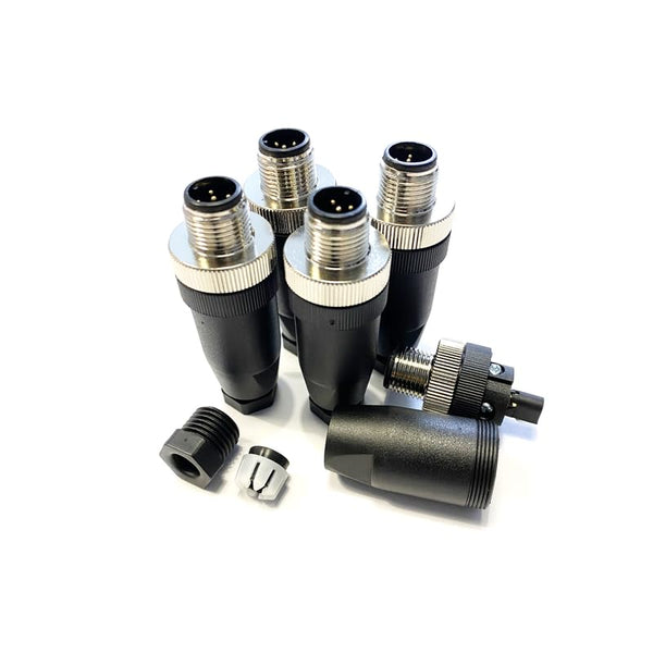 5Pcs M12 5 Pin Male Connector, A Code Unshielded Industrial Circular Connector for Electric Bicycles