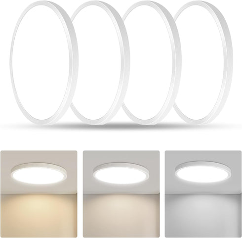 RLEDPZTX Led Flush Mount Ceiling Light,9 Inch 18w 1860lm,3000k/4000k/6000k 3CCT Selectable, Round Modern