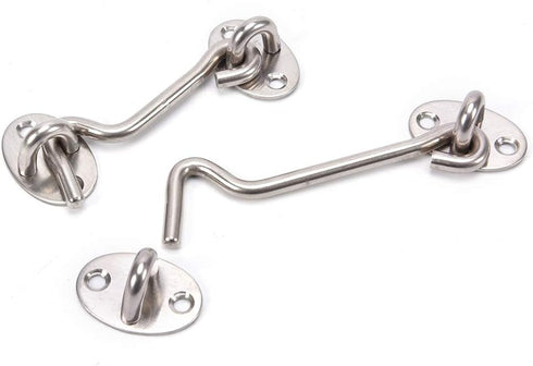 POWERTOOL Cabin Hook, 1pc Heavy Duty Lock Hook and Eye Latch, Solid Stainless Steel Door Lock for Window