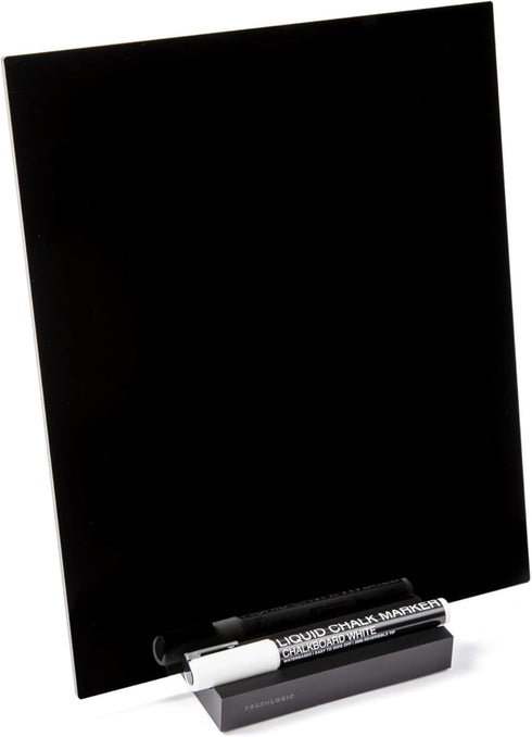 Black Acrylic Dry Erase Board with Stand, 10"x12" Desktop Whiteboard with Marker, Small Erasable Blackboard for Home