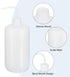 PATIKIL 1000ml Wash Bottle, 12pcs Plastic Squeeze Bottle, Narrow Mouth Watering Tools for Green Soap Cleaning, Clear