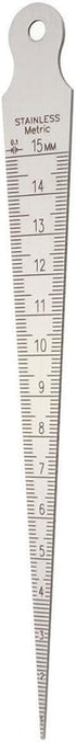 Taper Gage 1-15mm 1/32-5/8 Inch Stainless Steel Taper Welding Gauge, Inch & Metric Feeler Gap Measure Tool