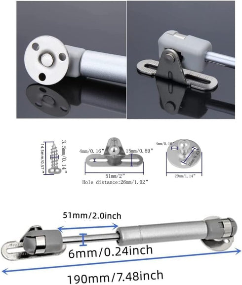 Gas Strut 40N 6 Inch Gas Spring Lift Supports for Cabinet, 4Pcs