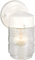 1-Light 500181 Design House Jelly Jar Outdoor Wall Light with Clear Ribbed Glass, Wet Rated for Porch, Patio