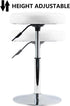 FURWOO Adjustable Height PU Leather Round Stool - Small White Office Chair