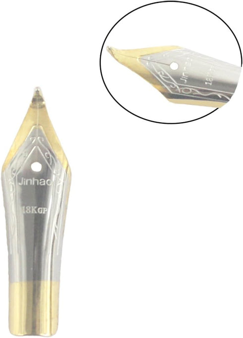 Gullor 5PCS Fountain Pen Nibs, Gold, Fit Jinhao 250/301/500/5099/8802/9009/5000, Bent Nib