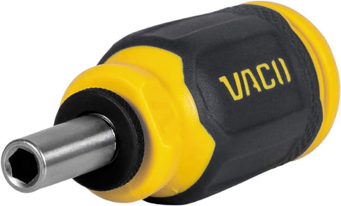 VACO VAC1080 Multi-Bit Stubby Screwdriver, 8-in-1 Adjustable Magnetic Tool with Phillips, Slotted, Square Bits