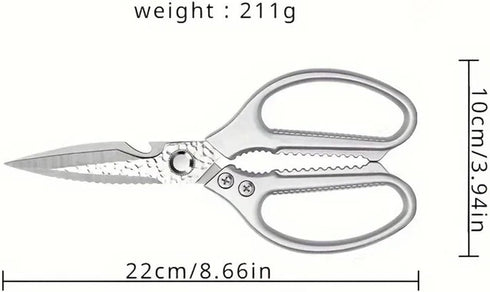 Generic Heavy Duty Kitchen Scissors - Multi-Purpose Stainless Steel Shears For Poultry, Meat, Herbs & BBQ, Razor Sharp