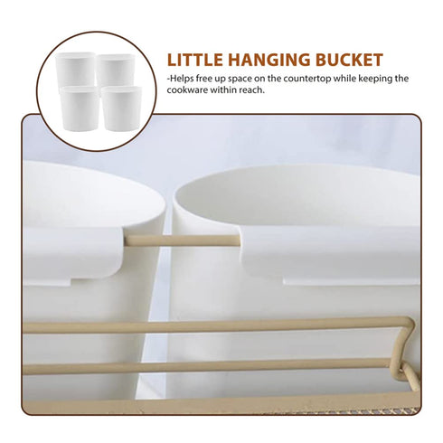4PCS Kichvoe Hanging Cup Holder for Rolling Cart - Hanging Pen Holders Storage Containers - Rolling Cart Accessories