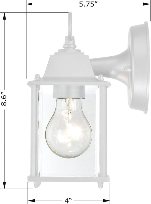 2 Packs Bulbs WISBEAM White Outdoor Wall Lantern, Black Exterior Waterproof Wall Sconce for House, Aluminum Housing