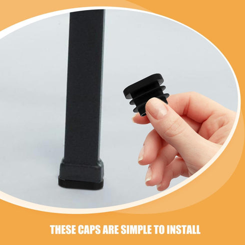 30pcs Zerodeko Oval Plastic Chair Leg Plugs and Table Leg Protectors Black Furniture Covers Tube End Caps for Floor