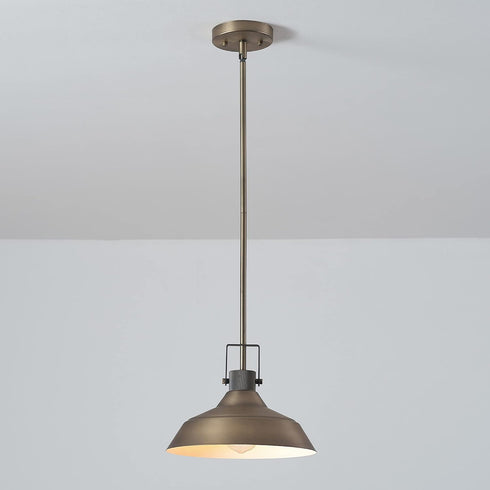65475 1-Light GLOBE Electric Pendant Light Fixture, Matte Brass, Textured Socket, Dining Room Fixture, Kitchen Island