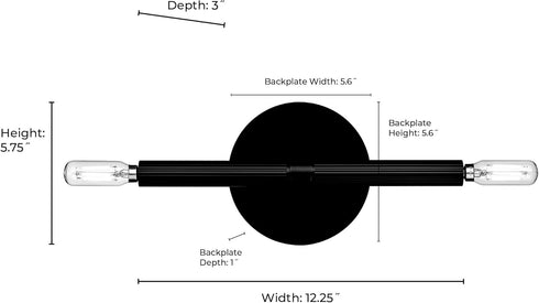 ML 25702-MB 5.75" 2-Light Lighting Skyva High Wall Sconce - Matte Black