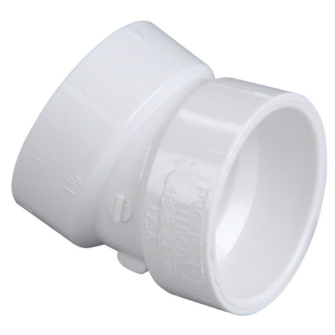 NIBCO K07940C C4808 3 HXH 22 1/2 ELBOW PVC, White, 3 Inch