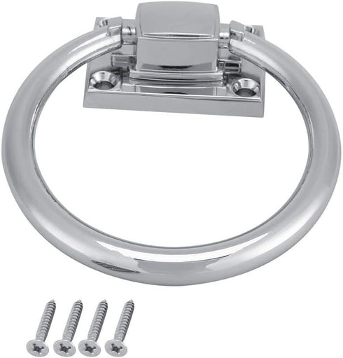 Gsycle (111x56x38mm) Stainless Steel Drop Pull Handle, Shiny Silver Chair Back Ring Pull with Screws for Cabinet, Door