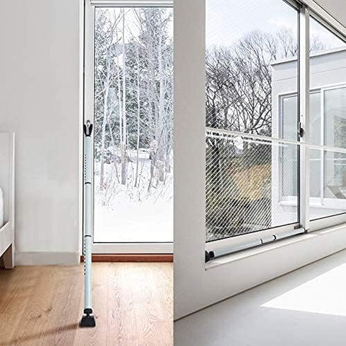 2-in-1 Jammer Door Security Bar & Sliding Patio Door Stopper Security Bar Child Proof Adjustable Constructed of High