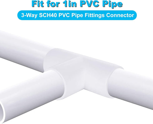 16 Pack 1 Inch 3 Way PVC Pipe Fittings, PVC Pipe Fitting Connectors for DIY PVC Shelf Garden Storage Frame