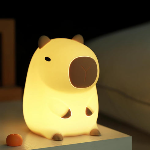 2 Dimmable, ATSUI Cute Capybara Night Light, LED Squishy Novelty Animal Lamp, Food Grade Silicone, Level Breastfeeding