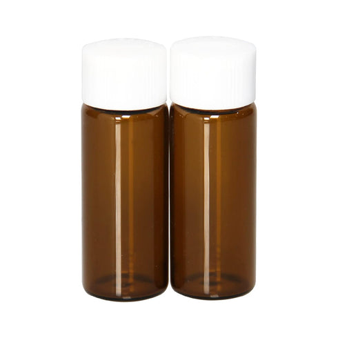 8 Pcs 20ml Glass Vials with Screw Caps, Amber Glass Vials with 4 Colors Caps, Leak-Proof Glass Bottles