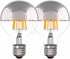 Half Chrome Light Bulb Dimmable, 6W (Equivalent 60 Watt) Decorative LED Bulb, G80/G25 Globe Shape, Pack of 2