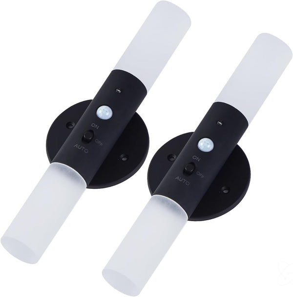 LED Motion Sensor Lights Battery Operated Wall Sconces Set of 2 Rechargeable