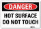 SmartSign “Danger - Hot Surface, Do Not Touch” Label, 10" x 14" Reflective
