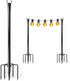 2 Pack Heavy-Duty String Light Poles for Outside with Fork, Adjustable Lighting