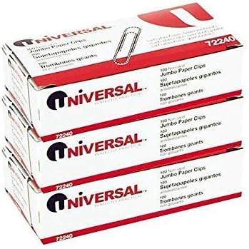 Universal Nonskid Paper Clips, Wire, Jumbo, Silver-100 ct, 3 pk by Universal