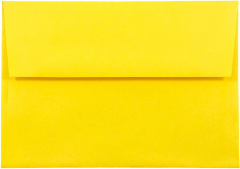 JAM PAPER A8 Colored Invitation Envelopes - 50/Pack - 5 1/2 x 8 1/8 - Yellow Recycled