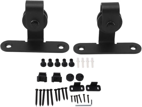 Set, Zerodis Sliding Barn Door Hardware Roller Heavy Duty Quiet Smooth Pulley System with Carbon Steel ABS
