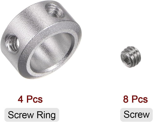 4pcs Shaft Collar, 10mm Bore Aluminum Alloy Set Screw Collars, 16mm OD for Wheel Barrow Axle