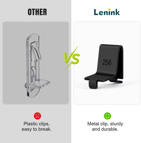 256P-ZC 14 Lenink Adjustable Pilaster Shelf Clip, Pcs Black Shelving Brackets Clips for Metal and Wood Shelving, Black