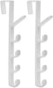 canjoyn 5 Layers Over The Door Hook Organizer Rack - Pack of 2 Hanger for Backpack Handbag (White)