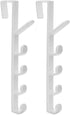 canjoyn 5 Layers Over The Door Hook Organizer Rack - Pack of 2 Hanger for Backpack Handbag (White)