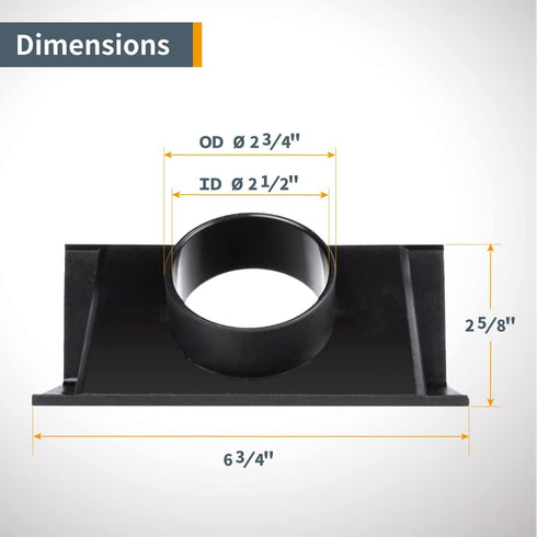 70152 2.5 inch 6.5 inch POWERTEC Router Table Dust Port | ID x Dust Collection Adapter for Router Table Fence