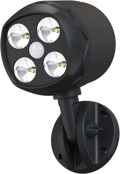 Motion Sensor Outdoor Lights, Battery Operated 600LM Motion Detector Lights for Outside, Black (1 Pack)