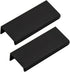LC LICTOP 80mm/3.15" Black Modern Style Finger Edge Tab Pull Handle, Aluminum Drawer Pulls, 2Pcs