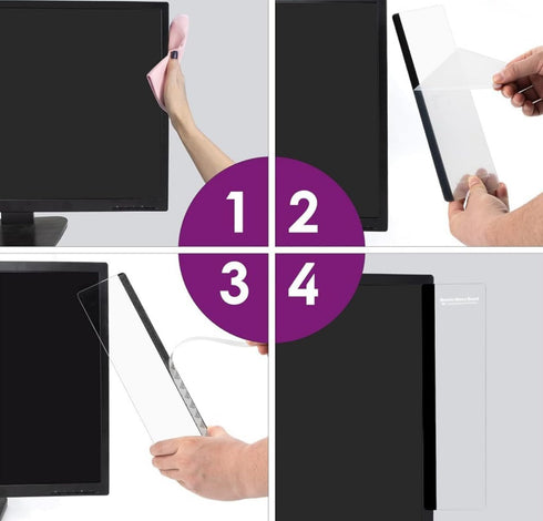 ZXZCTTC 2Pack (Left and Right) Computer Monitor Side Transparent Acrylic Sticky Note Message and Memo Board, Suitable