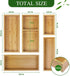 Bamboo Drawer Organizer Set, 5 PCS Multi-Use Individual Wood Storage Organizers for Kitchen, Bathroom, Office