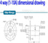 Electrical Slip Ring Connector, 4 Wires 10A Diameter 22mm Rotating Slip Ring