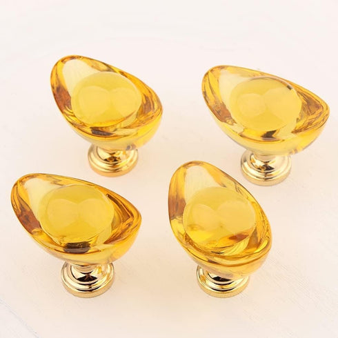 VIGANI knobs,4Pcs Cute Drawer Pulls,Cabinet Door Cupboard Crystal Glass Cabinet Knobs,Pull Handle with Screw,Drawer