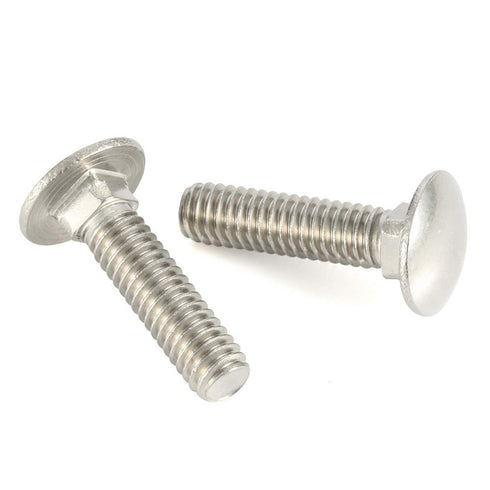 1/4-20 x 1 Carriage Bolts Screws, Stainless Steel 18-8 (304), Round Head, Square Neck, Fully Threaded, 25 PCS